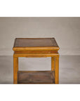 Three-Tier Accent Table with Geometric Shelf
