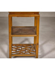 Three-Tier Accent Table with Geometric Shelf