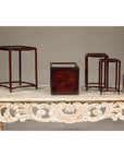 Set of Five Small Size Rosewood Nesting Tables with Humpback Stretchers