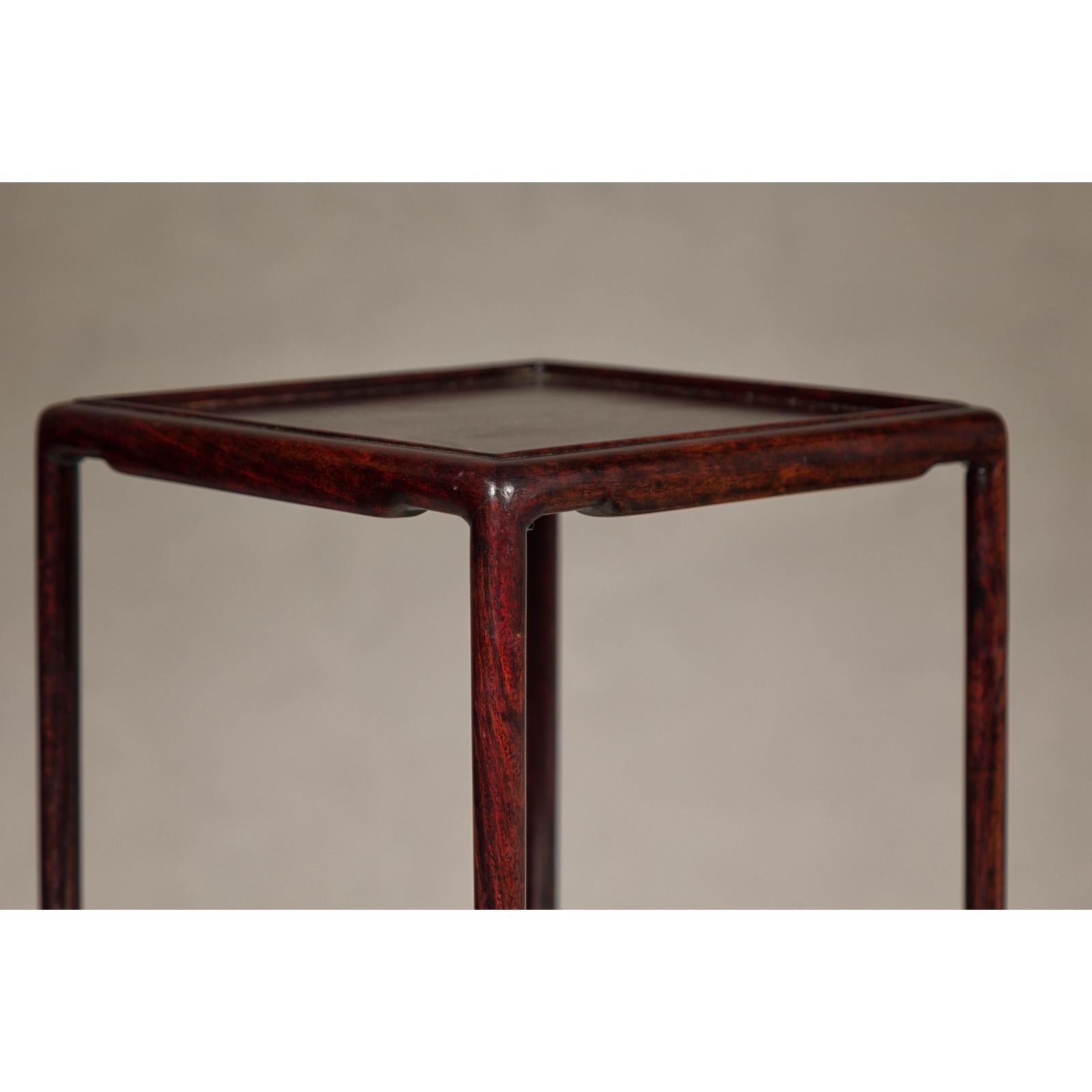 Set of Five Small Size Rosewood Nesting Tables with Humpback Stretchers