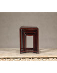 Set of Five Small Size Rosewood Nesting Tables with Humpback Stretchers