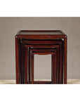 Set of Five Small Size Rosewood Nesting Tables with Humpback Stretchers