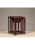Set of Five Small Size Rosewood Nesting Tables with Humpback Stretchers
