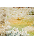 Antique Japanese Hand-Painted Village Landscape Scene on Paper in Custom Frame