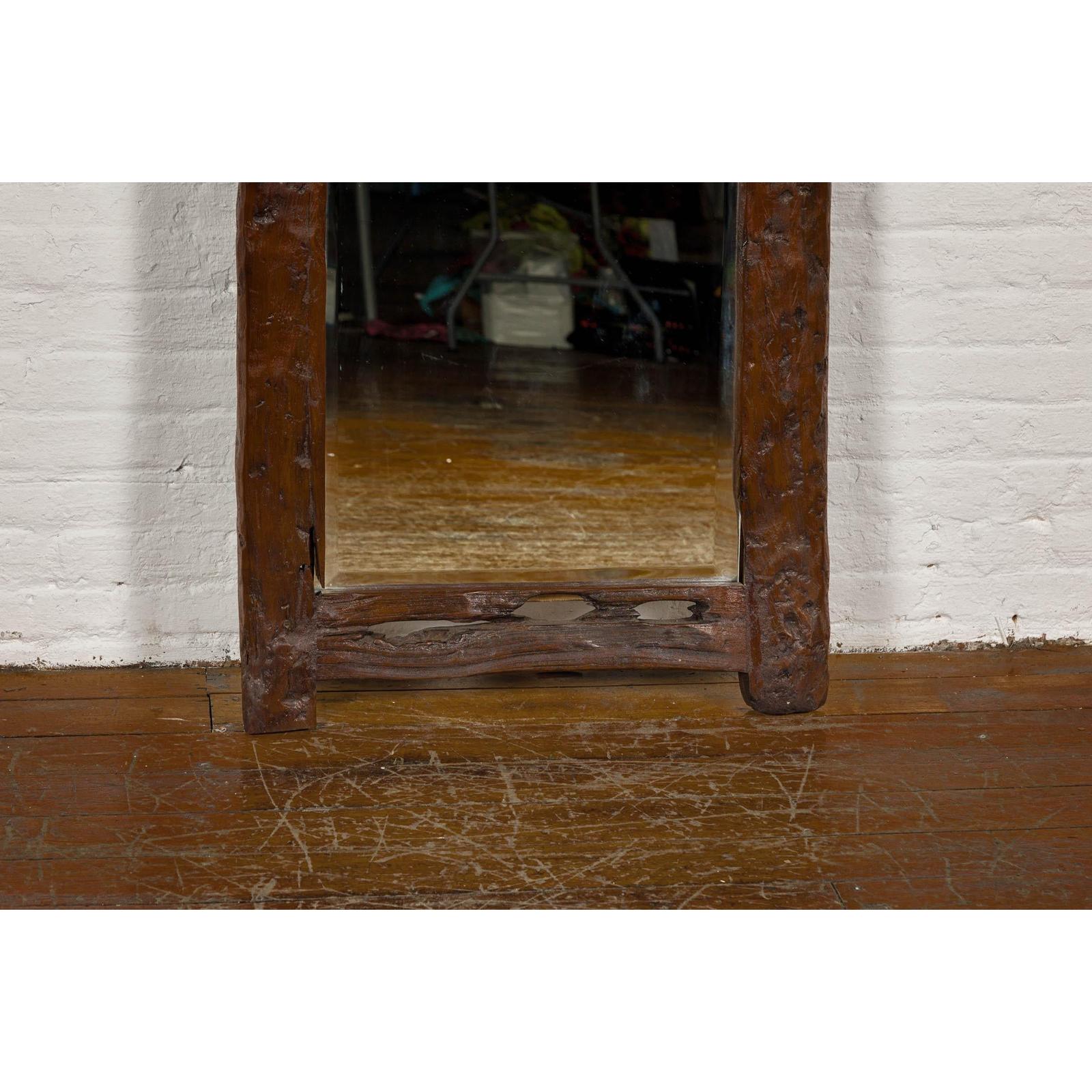 Antique Country Style Driftwood Made into Full Length Mirror, Rustic Character