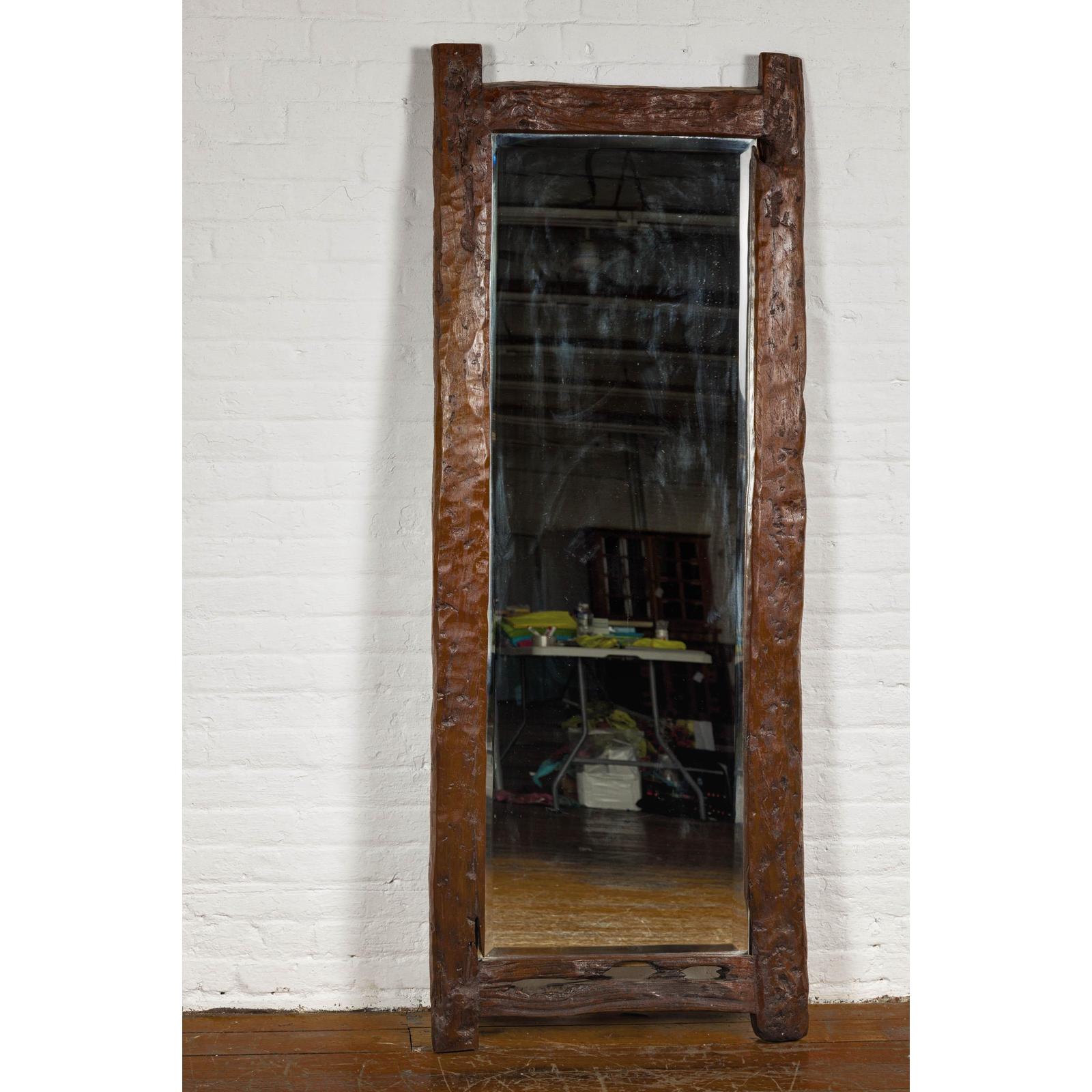 Antique Country Style Driftwood Made into Full Length Mirror, Rustic Character