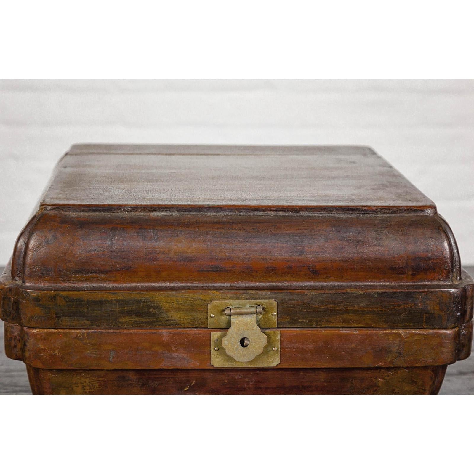Qing Dynasty Hinged Box with Brass Hardware