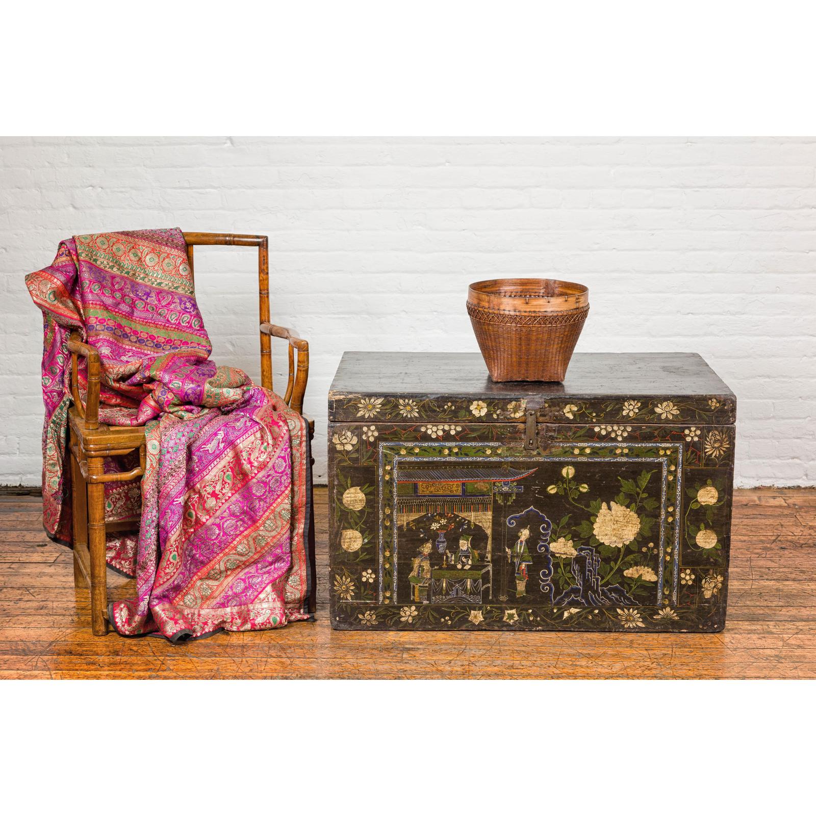 Vintage Hand Woven Rattan &amp; Bamboo Basket, Sold Each