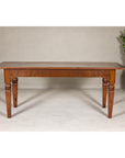 Wooden Dining Room Table with Lotiform Capitals and Custom Satin Finish