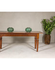 Wooden Dining Room Table with Lotiform Capitals and Custom Satin Finish
