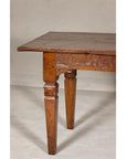Wooden Dining Room Table with Lotiform Capitals and Custom Satin Finish