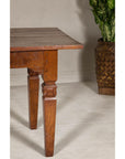 Wooden Dining Room Table with Lotiform Capitals and Custom Satin Finish