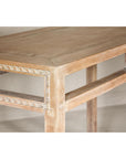 Console Table with Beaded Rope Motif & Whitewash Finish