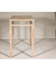 Console Table with Beaded Rope Motif & Whitewash Finish
