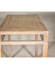 Console Table with Beaded Rope Motif & Whitewash Finish