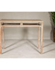 Console Table with Beaded Rope Motif & Whitewash Finish