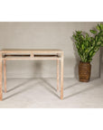 Console Table with Beaded Rope Motif & Whitewash Finish