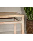 Console Table with Beaded Rope Motif & Whitewash Finish
