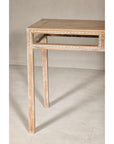 Console Table with Beaded Rope Motif & Whitewash Finish