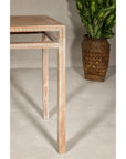 Console Table with Beaded Rope Motif & Whitewash Finish