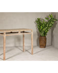 Console Table with Beaded Rope Motif & Whitewash Finish