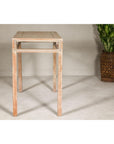 Console Table with Beaded Rope Motif & Whitewash Finish