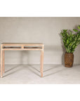 Console Table with Beaded Rope Motif & Whitewash Finish