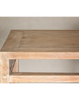 Console Table with Beaded Rope Motif & Whitewash Finish