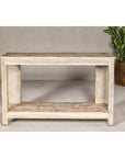 2Test Title- Mughal Style Whitewash Console Table with Carved Apron and Lower Shelf (Copy)-17. Asian & Chinese Furniture, Art, Antiques, Vintage Home Décor for sale at FEA Home