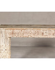2Test Title- Mughal Style Whitewash Console Table with Carved Apron and Lower Shelf (Copy)-5. Asian & Chinese Furniture, Art, Antiques, Vintage Home Décor for sale at FEA Home