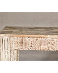 2Test Title- Mughal Style Whitewash Console Table with Carved Apron and Lower Shelf (Copy)-9. Asian & Chinese Furniture, Art, Antiques, Vintage Home Décor for sale at FEA Home