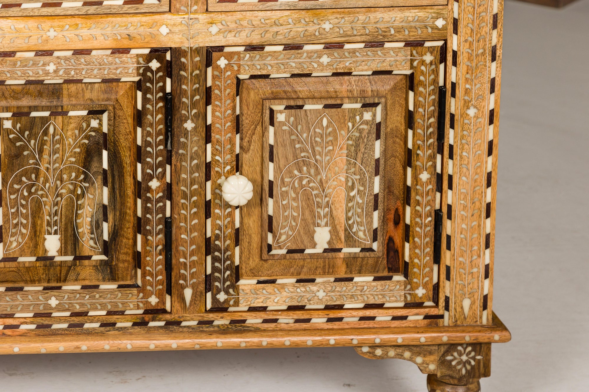 Anglo Style Mango Wood Buffet with Geometric Bone Inlay-30. Asian &amp; Chinese Furniture, Art, Antiques, Vintage Home Décor for sale at FEA Home