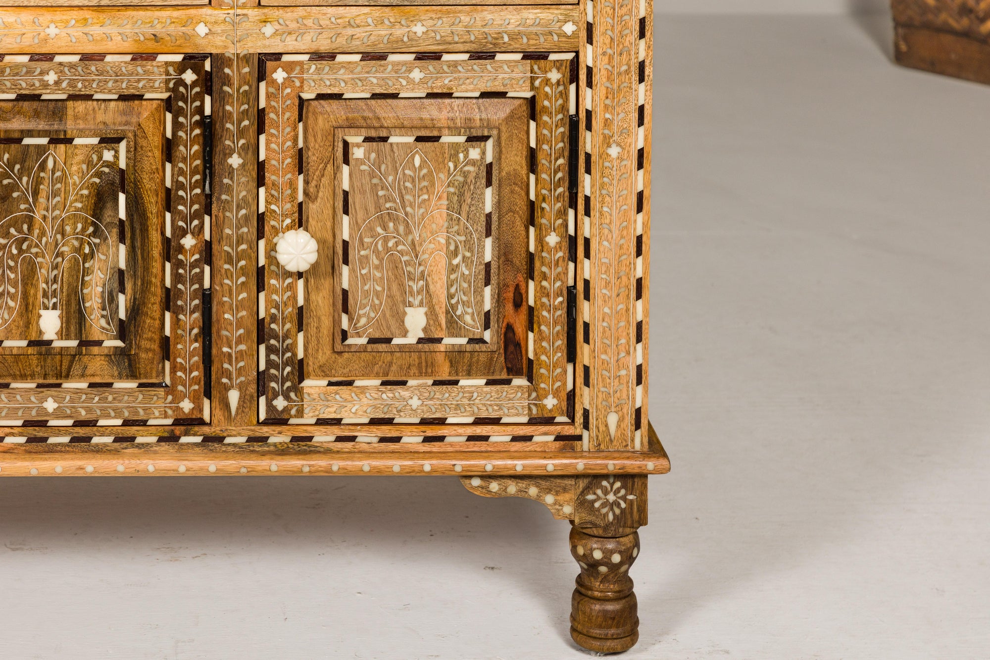 Anglo Style Mango Wood Buffet with Geometric Bone Inlay-27. Asian &amp; Chinese Furniture, Art, Antiques, Vintage Home Décor for sale at FEA Home