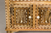 Anglo Style Mango Wood Buffet with Geometric Bone Inlay