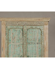 Reclaimed Wood Almirah Armoire with Weathered Green Patina and Three Shelves-7. Asian & Chinese Furniture, Art, Antiques, Vintage Home Décor for sale at FEA Home