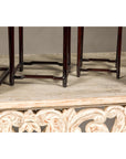 Set of Five Small Size Dark Rosewood Nesting Tables with Humpback Stretchers