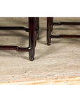 Set of Five Small Size Dark Rosewood Nesting Tables with Humpback Stretchers