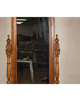 Late 19th Century Dutch Colonial Hardwood Cheval Mirror with Carved Details