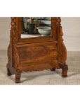 Late 19th Century Dutch Colonial Hardwood Cheval Mirror with Carved Details