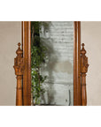 Late 19th Century Dutch Colonial Hardwood Cheval Mirror with Carved Details