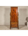 Late 19th Century Dutch Colonial Hardwood Cheval Mirror with Carved Details