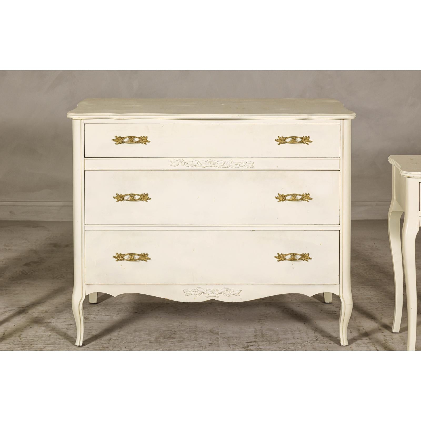 Provincial Style West Michigan Company Cream Dresser and Nightstands Set