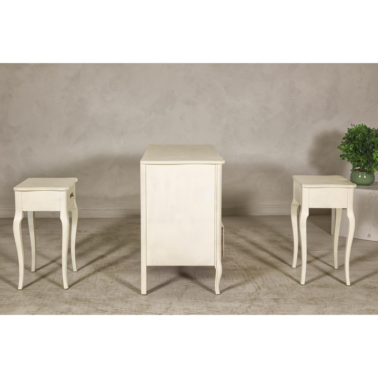 Provincial Style West Michigan Company Cream Dresser and Nightstands Set