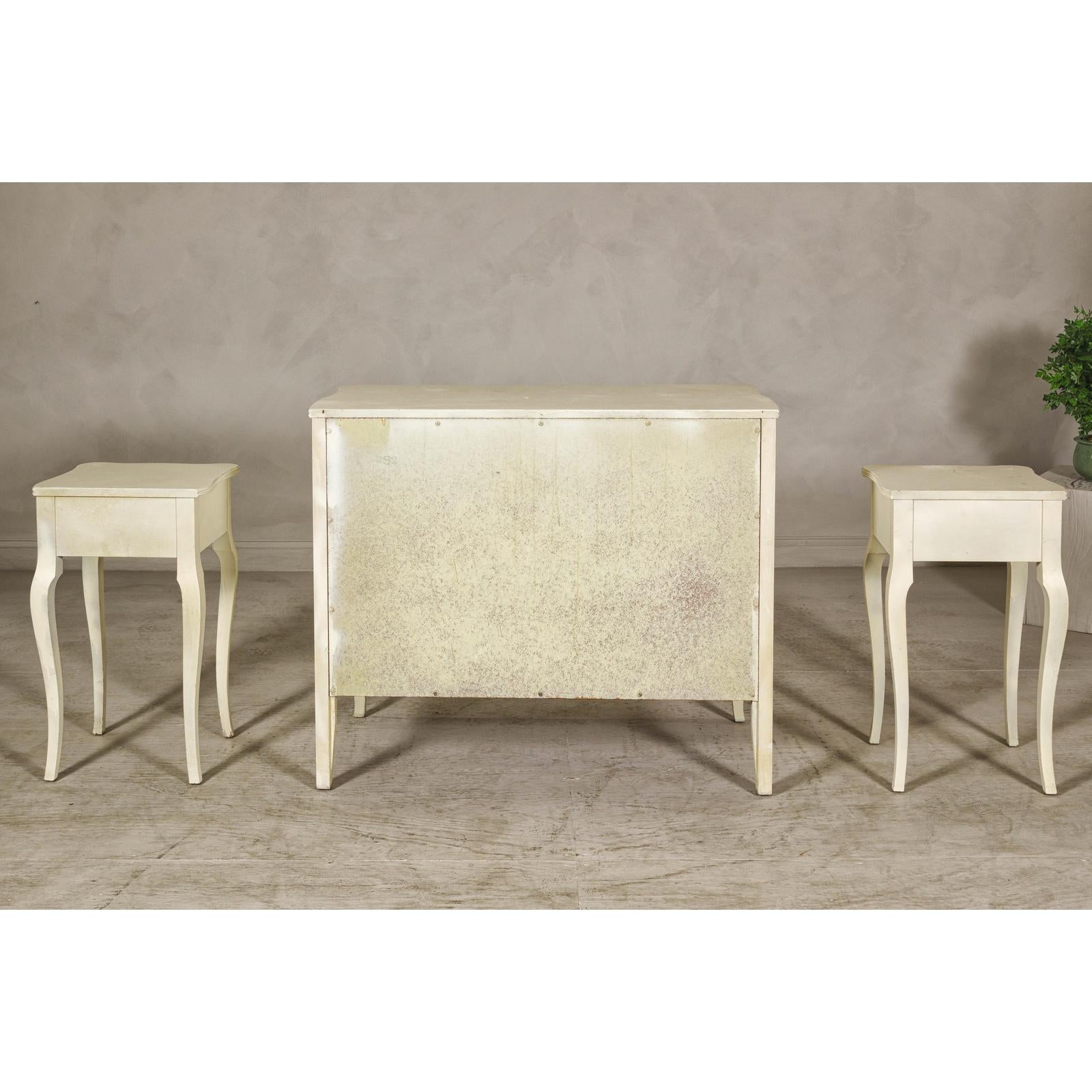 Provincial Style West Michigan Company Cream Dresser and Nightstands Set