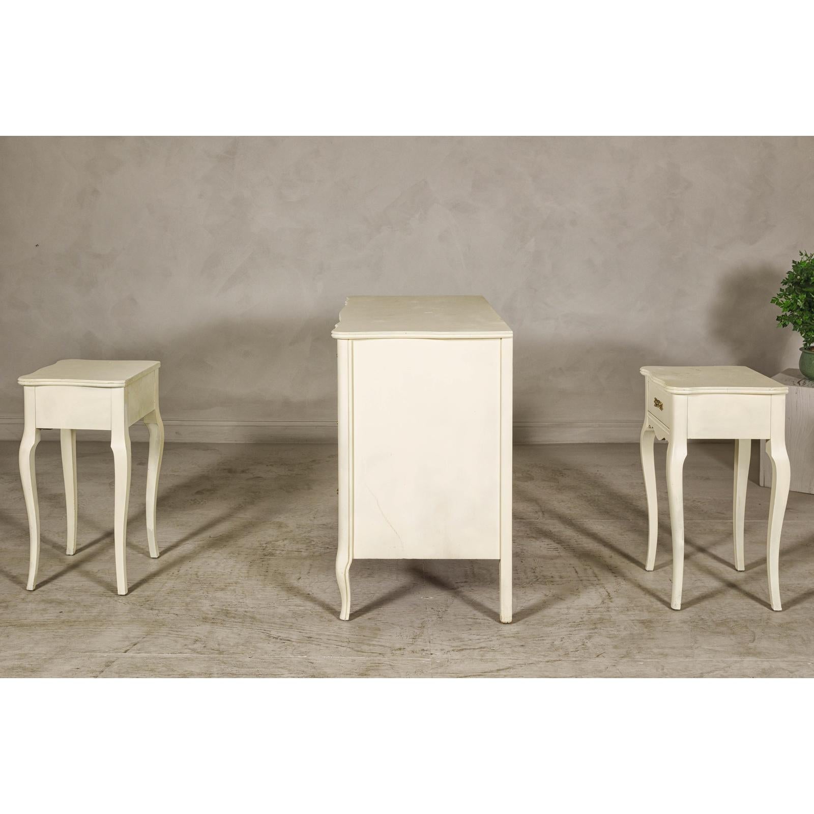 Provincial Style West Michigan Company Cream Dresser and Nightstands Set