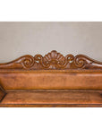 Antique Dutch Colonial Settee with Original Leather and Carved Wood Details-4. Asian & Chinese Furniture, Art, Antiques, Vintage Home Décor for sale at FEA Home