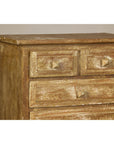 Pair of Distressed Vintage Nightstands with Subtle Brown and Green Patina
