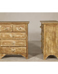 Pair of Distressed Vintage Nightstands with Subtle Brown and Green Patina