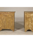 Pair of Distressed Vintage Nightstands with Subtle Brown and Green Patina