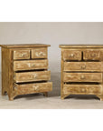 Pair of Distressed Vintage Nightstands with Subtle Brown and Green Patina